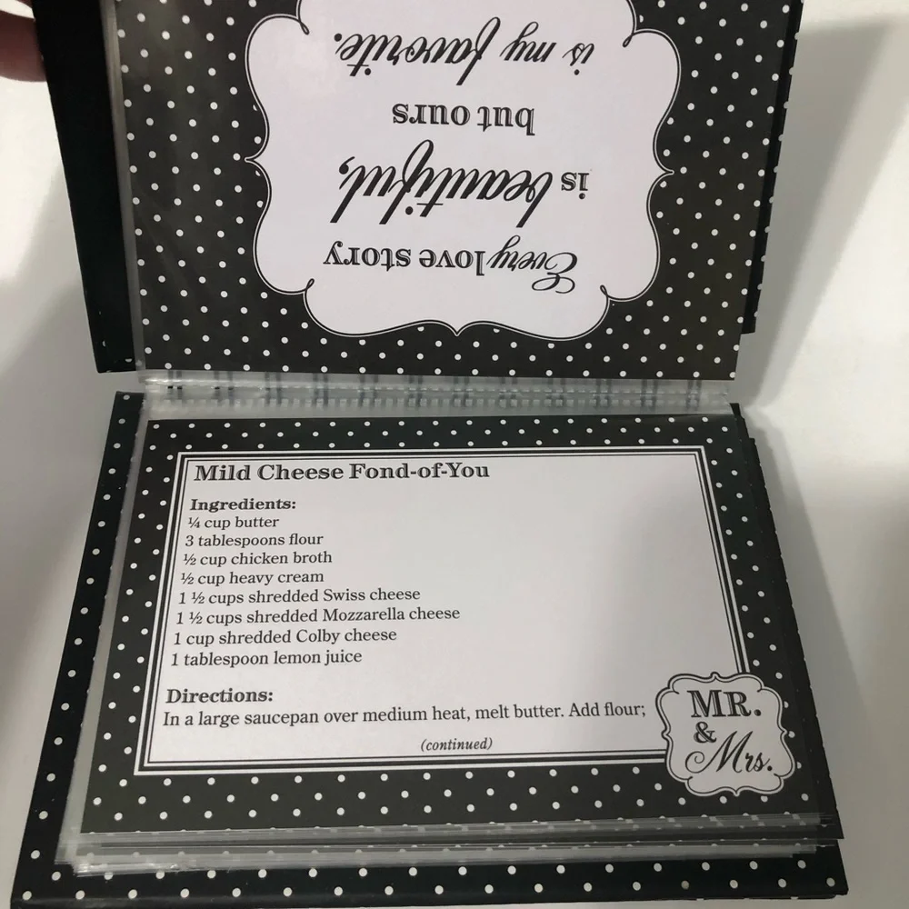 Newlyweds in the kitchen recipe ring binder wedding shower gift recipe cards‎